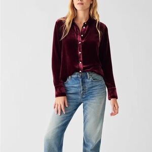 Faherty Vintage Silk Velvet Genevieve Shirt